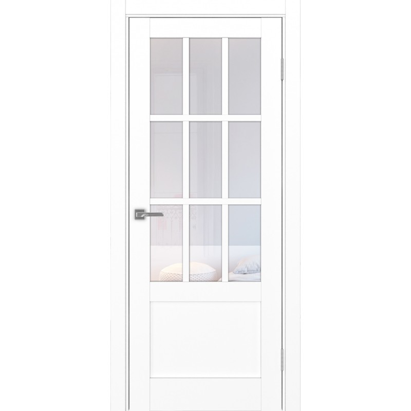 Межкомнатная дверь Турин 542ПФ.2221, цвет белый снежный, заполнение Прозрачное, размер 200*80 см.