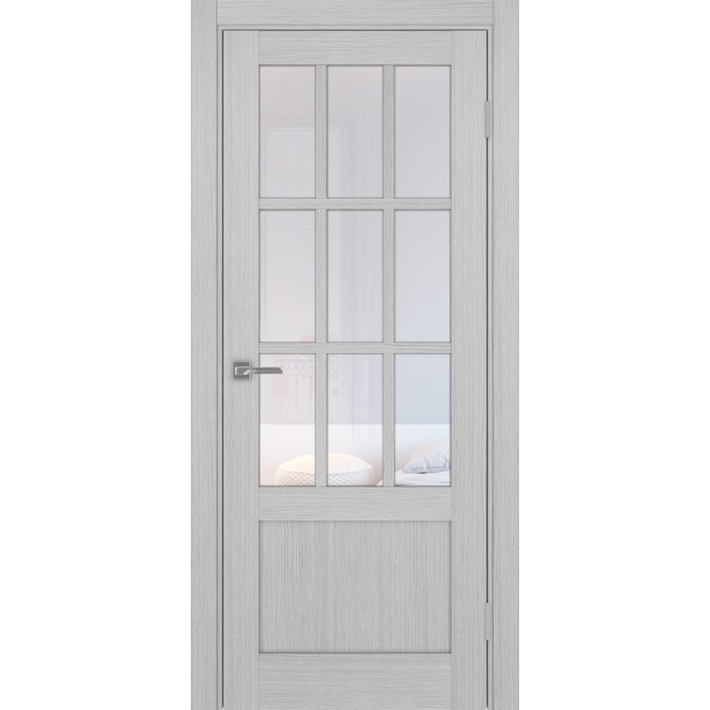 Межкомнатная дверь Турин 542ПФ.2221, цвет дуб серый FL, заполнение Прозрачное, размер 200*80 см.