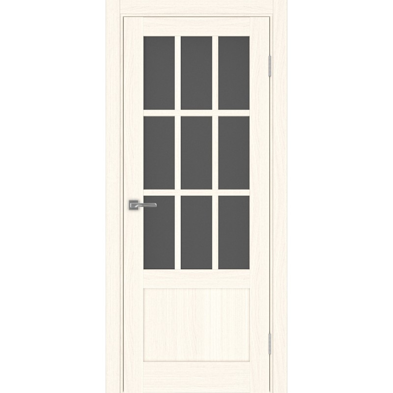 Межкомнатная дверь Турин 542ПФ.2221, цвет ясень светлый, заполнение Графит матовое, размер 200*80 см.