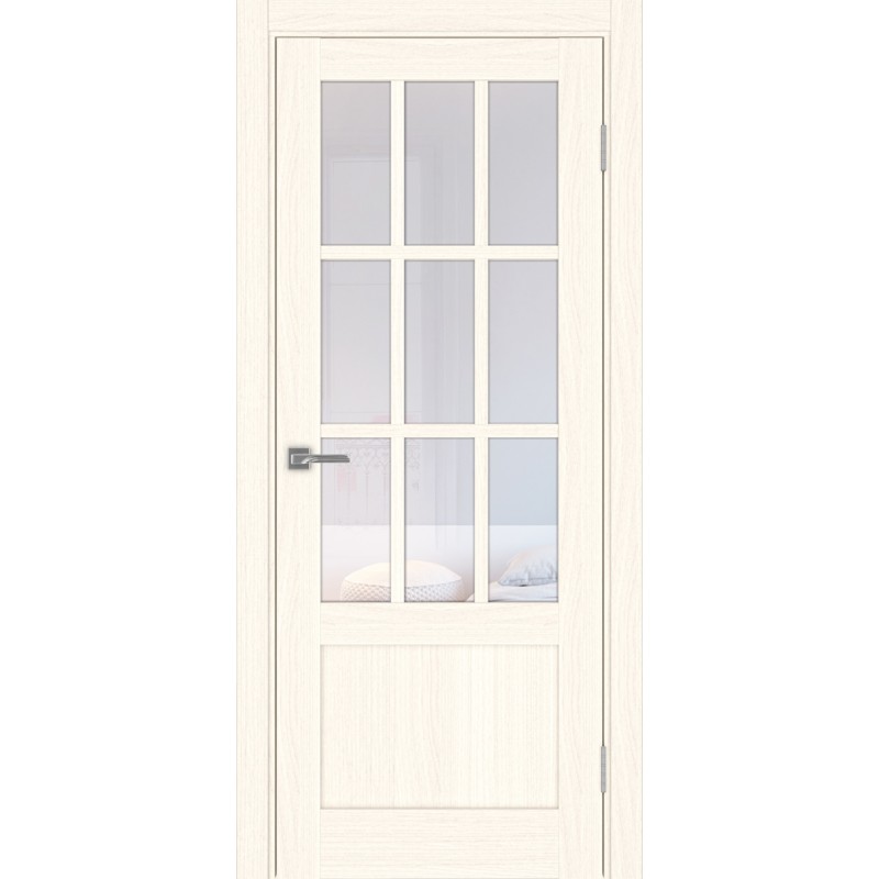 Межкомнатная дверь Турин 542ПФ.2221, цвет ясень светлый, заполнение Прозрачное, размер 200*80 см.