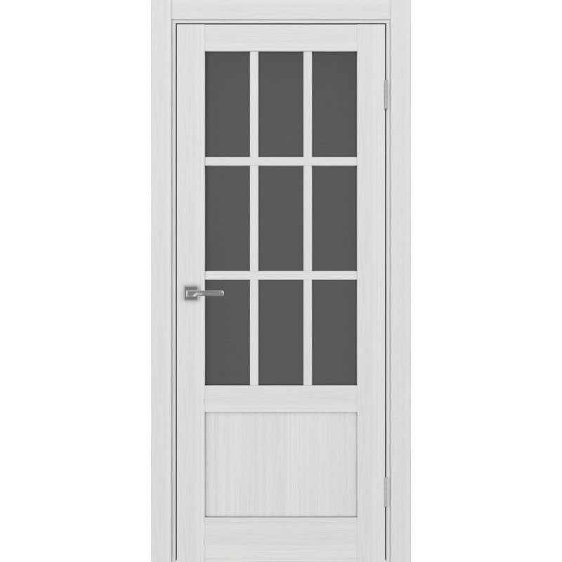 Межкомнатная дверь Турин 542ПФ.2221, цвет ясень серебристый, заполнение Графит матовое, размер 200*80 см.