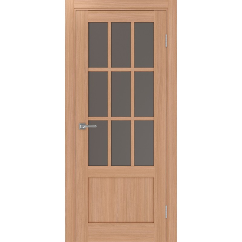 Межкомнатная дверь Турин 542ПФ.2221, цвет ясень тёмный, заполнение Бронза матовое, размер 200*80 см.