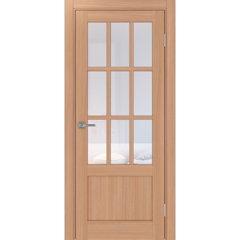 Межкомнатная дверь Турин 542ПФ.2221, цвет ясень тёмный, заполнение Прозрачное, размер 200*80 см.