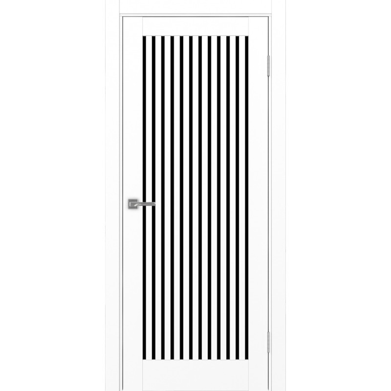 Межкомнатная дверь Турин 543.2, цвет белый снежный, заполнение LACчерный, размер 200*80 см.