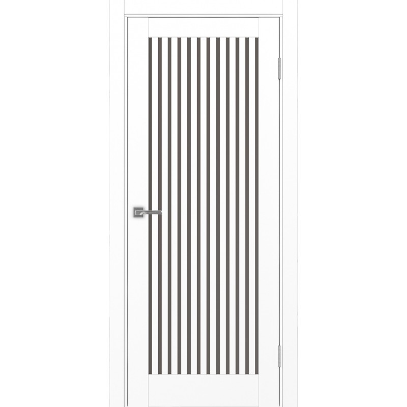 Межкомнатная дверь Турин 543.2, цвет белый снежный, заполнение Бронза матовое, размер 200*80 см.