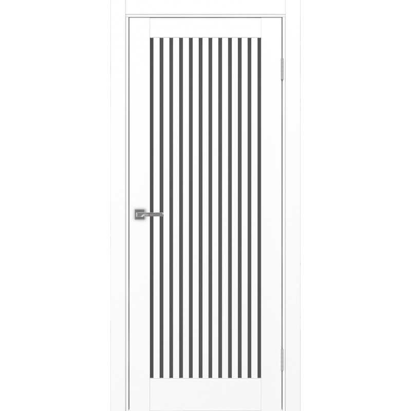 Межкомнатная дверь Турин 543.2, цвет белый снежный, заполнение Графит матовое, размер 200*80 см.