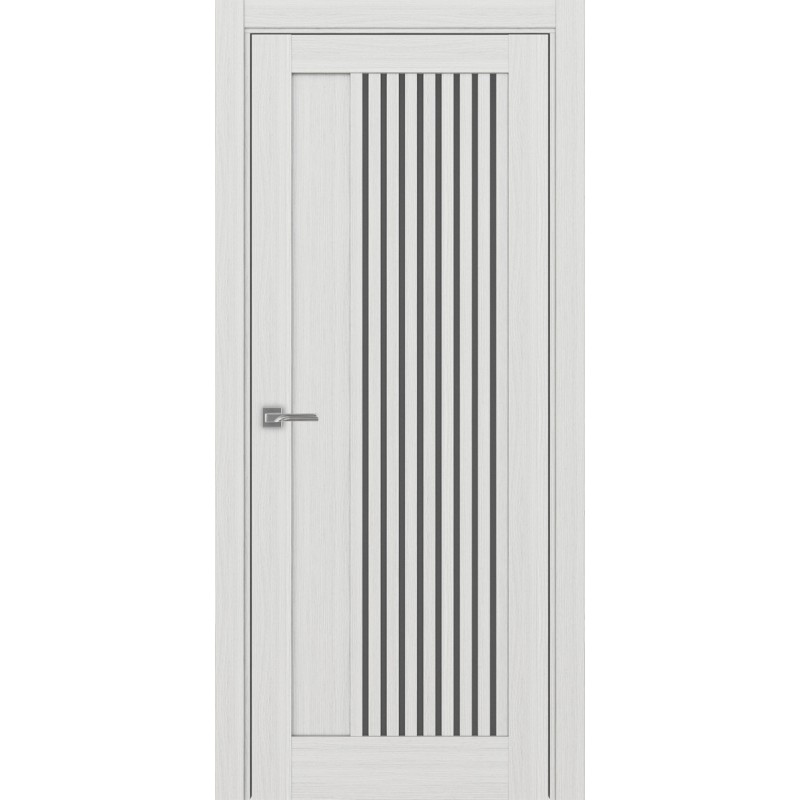 Межкомнатная дверь Турин 544.12, цвет ясень серебристый, заполнение Графит матовое, размер 200*80 см.