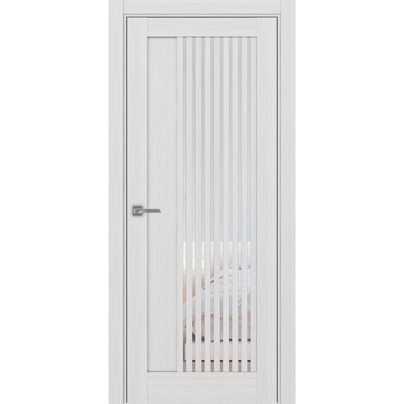 Межкомнатная дверь Турин 544.12, цвет ясень серебристый, заполнение Прозрачное, размер 200*80 см.