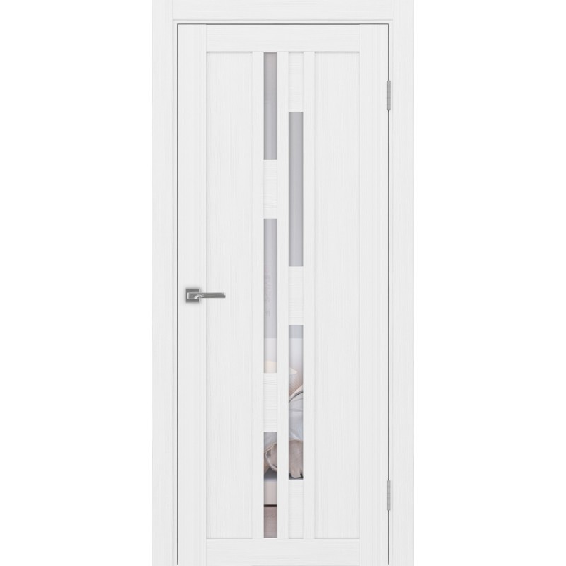 Межкомнатная дверь Турин 551.121, цвет белый лёд, заполнение Прозрачное, размер 200*80 см.