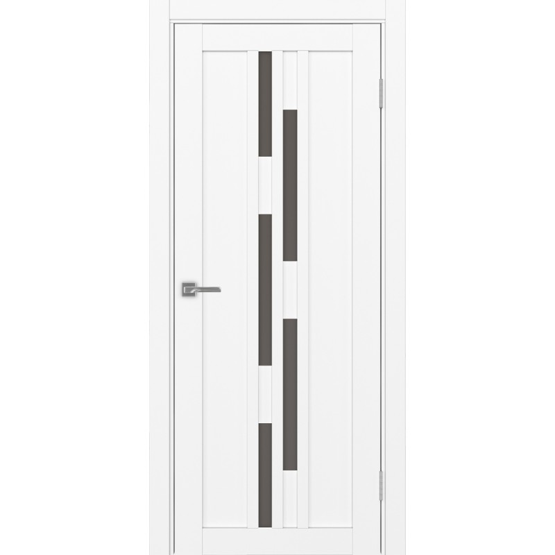 Межкомнатная дверь Турин 551.121, цвет белый снежный, заполнение Бронза матовое, размер 200*80 см.