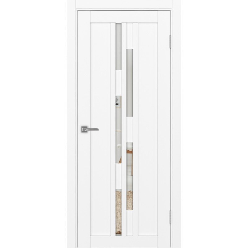 Межкомнатная дверь Турин 551.121, цвет белый снежный, заполнение Зеркало, размер 200*80 см.