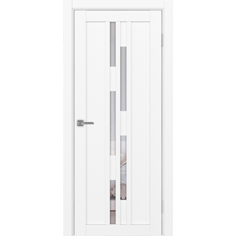 Межкомнатная дверь Турин 551.121, цвет белый снежный, заполнение Прозрачное, размер 200*80 см.