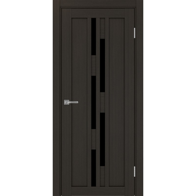 Межкомнатная дверь Турин 551.121, цвет венге FL, заполнение LACчерный, размер 200*80 см.