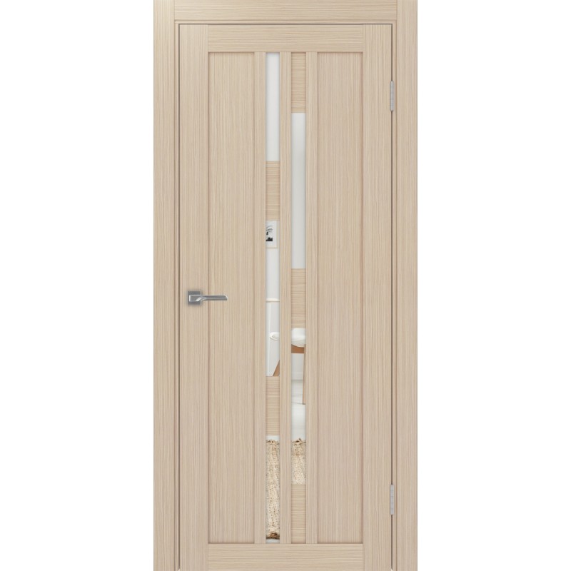 Межкомнатная дверь Турин 551.121, цвет дуб беленый FL, заполнение Зеркало, размер 200*80 см.