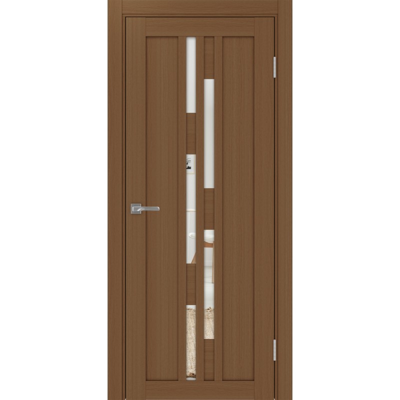 Межкомнатная дверь Турин 551.121, цвет орех NL, заполнение Зеркало, размер 200*80 см.