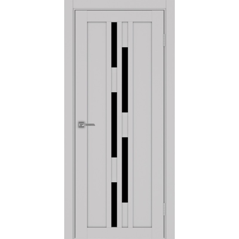 Межкомнатная дверь Турин 551.121, цвет пепельный, заполнение LACчерный, размер 200*80 см.