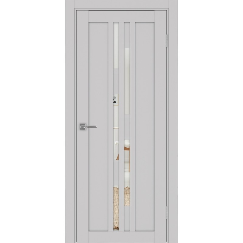 Межкомнатная дверь Турин 551.121, цвет пепельный, заполнение Зеркало, размер 200*80 см.