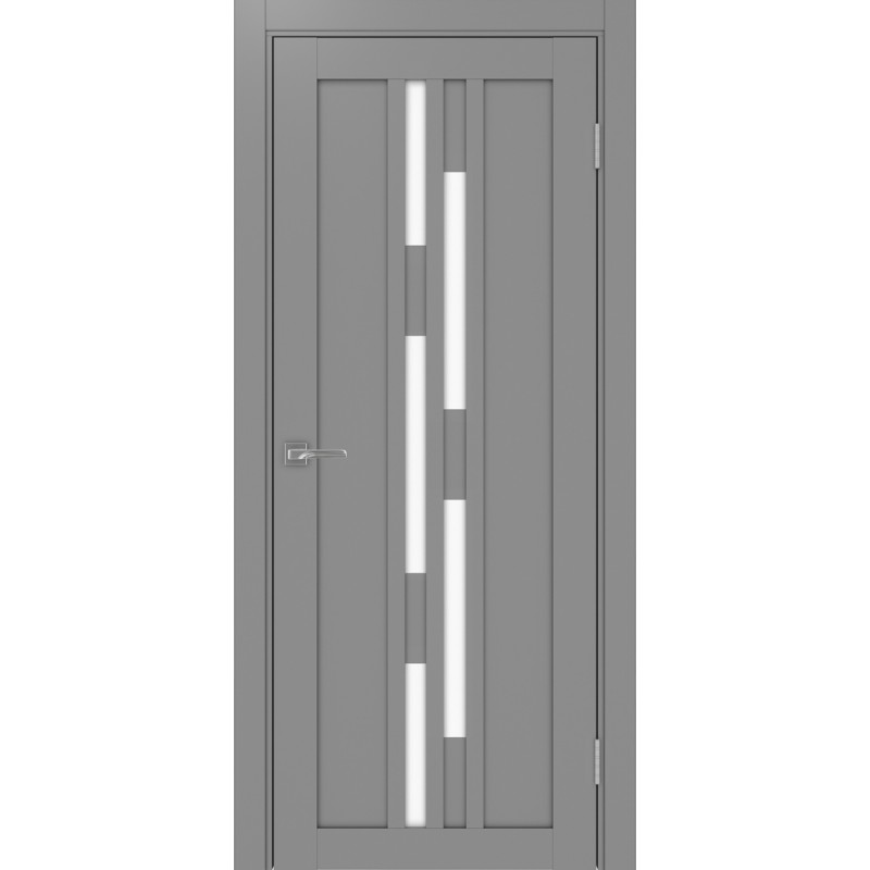 Межкомнатная дверь Турин 551.121, цвет серый, заполнение LACбелый, размер 200*80 см.