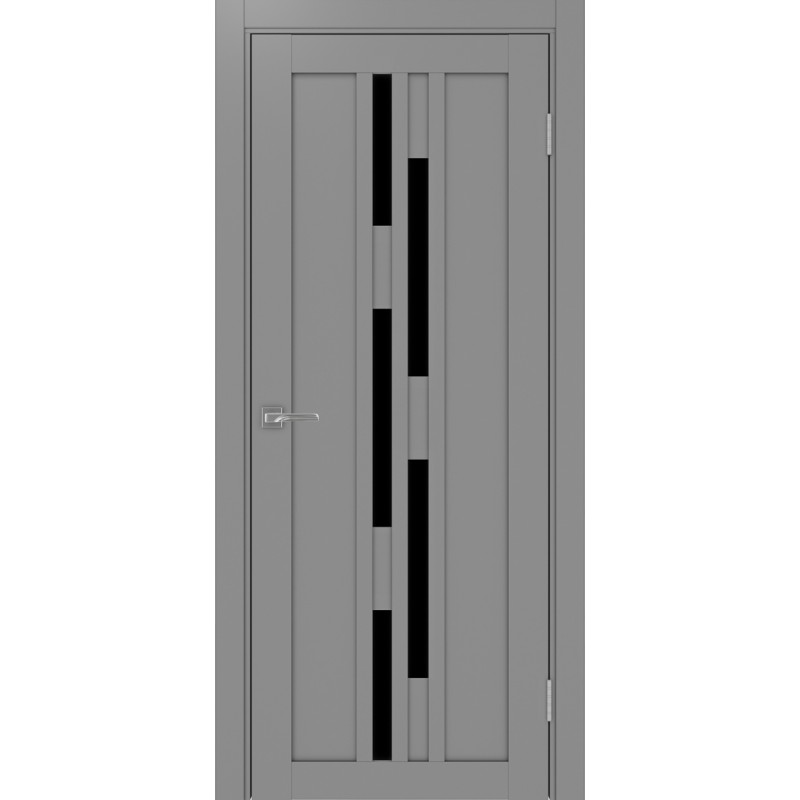 Межкомнатная дверь Турин 551.121, цвет серый, заполнение LACчерный, размер 200*80 см.