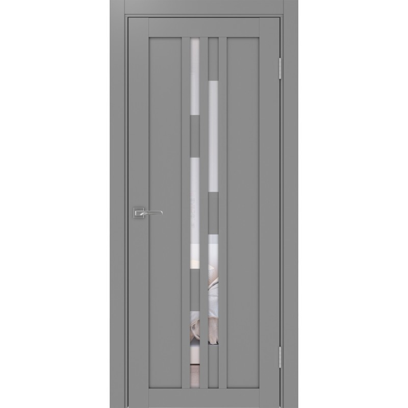 Межкомнатная дверь Турин 551.121, цвет серый, заполнение Прозрачное, размер 200*80 см.