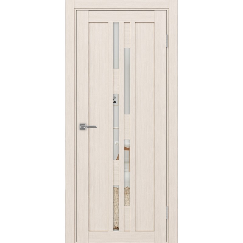 Межкомнатная дверь Турин 551.121, цвет ясень перламутровый, заполнение Зеркало, размер 200*80 см.