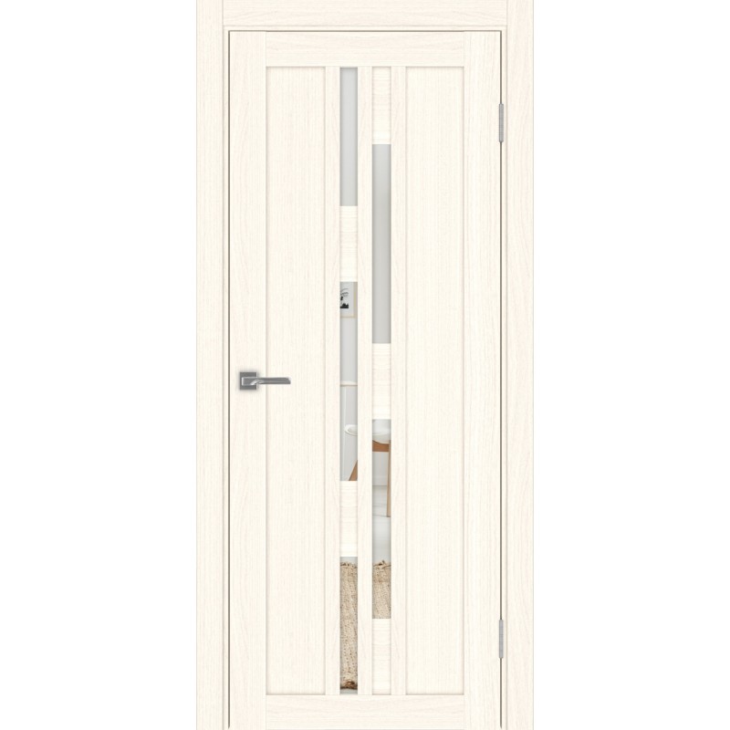 Межкомнатная дверь Турин 551.121, цвет ясень светлый, заполнение Зеркало, размер 200*80 см.