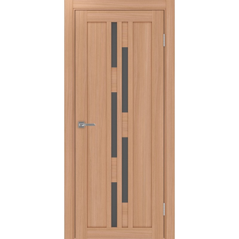 Межкомнатная дверь Турин 551.121, цвет ясень тёмный, заполнение Графит матовое, размер 200*80 см.