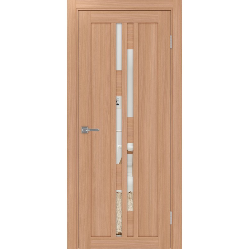 Межкомнатная дверь Турин 551.121, цвет ясень тёмный, заполнение Зеркало, размер 200*80 см.