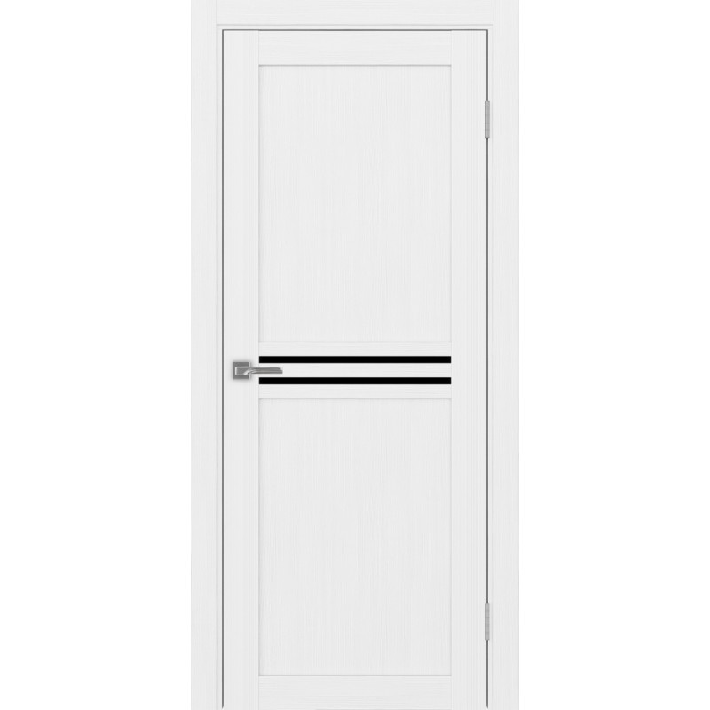 Межкомнатная дверь Турин 552.12, цвет белый лёд, заполнение LACчерный, размер 200*80 см.