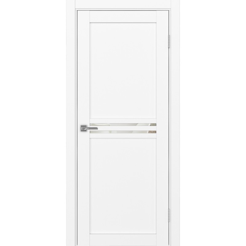 Межкомнатная дверь Турин 552.12, цвет белый снежный, заполнение Зеркало/Зеркало, размер 200*80 см.