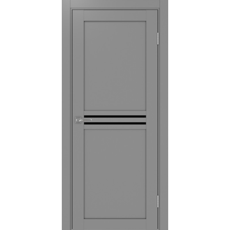 Межкомнатная дверь Турин 552.12, цвет серый, заполнение LACчерный, размер 200*80 см.