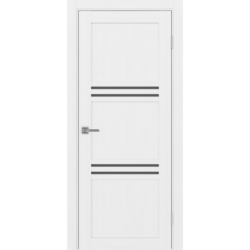 Межкомнатная дверь Турин 553.12, цвет белый лёд, заполнение Графит матовое, размер 200*80 см.