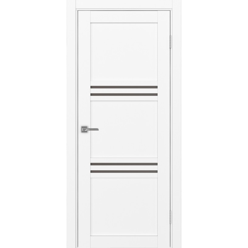 Межкомнатная дверь Турин 553.12, цвет белый снежный, заполнение Бронза матовое, размер 200*80 см.