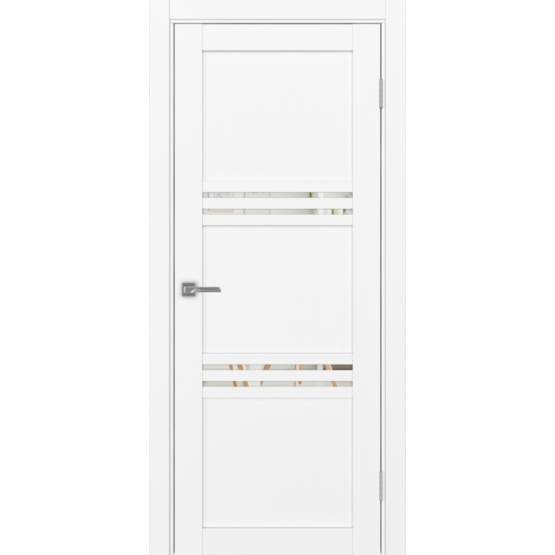 Межкомнатная дверь Турин 553.12, цвет белый снежный, заполнение Зеркало/Зеркало, размер 200*80 см.