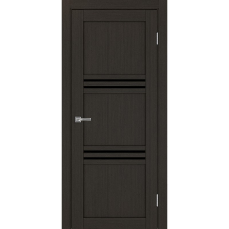 Межкомнатная дверь Турин 553.12, цвет венге FL, заполнение LACчерный, размер 200*80 см.