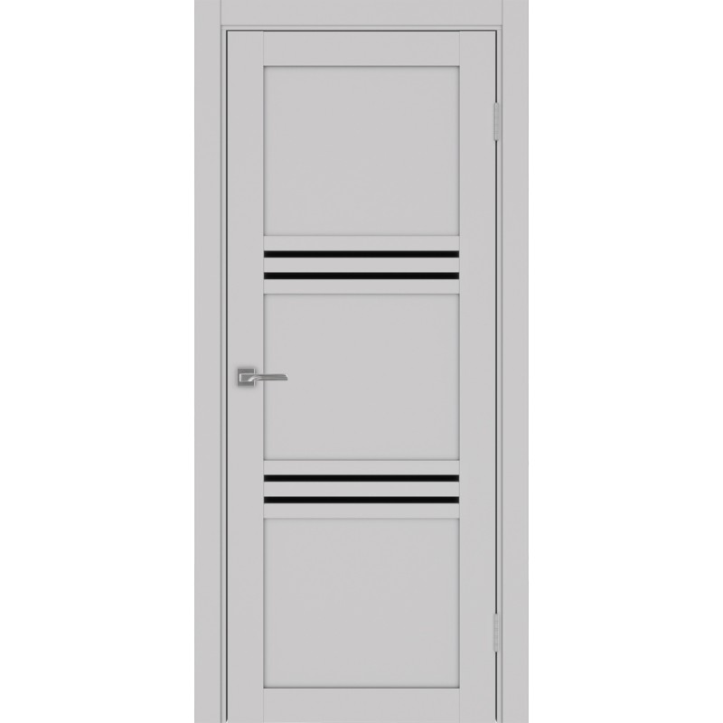 Межкомнатная дверь Турин 553.12, цвет пепельный, заполнение LACчерный, размер 200*80 см.