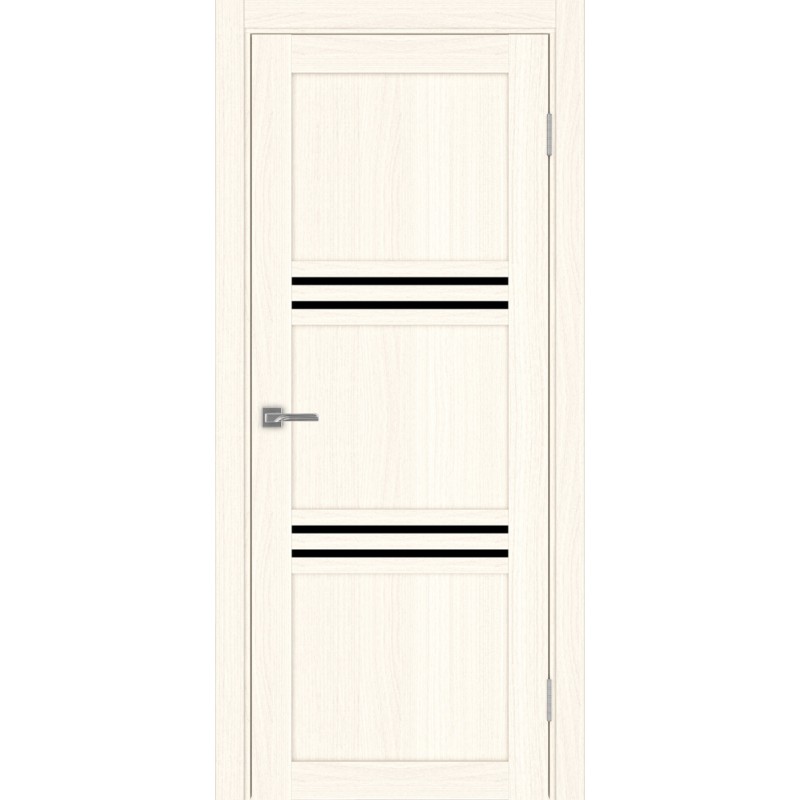 Межкомнатная дверь Турин 553.12, цвет ясень светлый, заполнение LACчерный, размер 200*80 см.