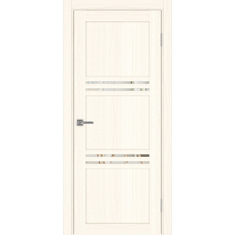 Межкомнатная дверь Турин 553.12, цвет ясень светлый, заполнение Зеркало/Зеркало, размер 200*80 см.