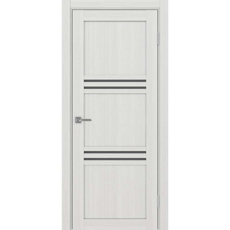 Межкомнатная дверь Турин 553.12, цвет ясень серебристый, заполнение Графит матовое, размер 200*80 см.