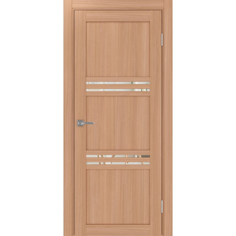 Межкомнатная дверь Турин 553.12, цвет ясень тёмный, заполнение Зеркало/Зеркало, размер 200*80 см.