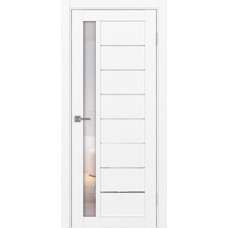 Межкомнатная дверь Турин 554.21, цвет белый снежный, заполнение Прозрачное, размер 200*80 см.