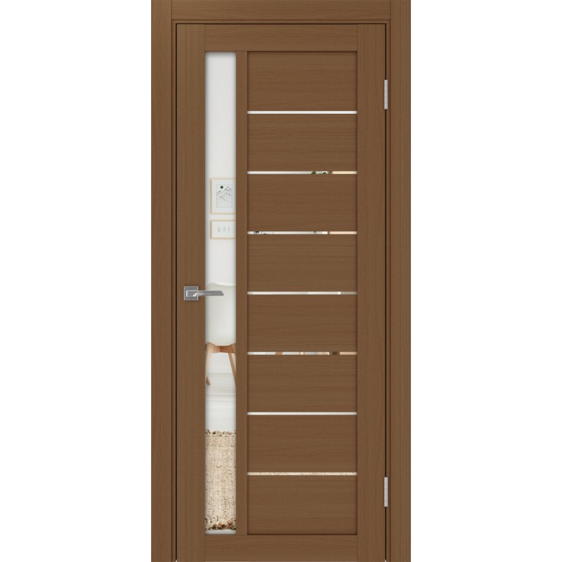 Межкомнатная дверь Турин 554.21, цвет орех NL, заполнение Зеркало, размер 200*80 см.