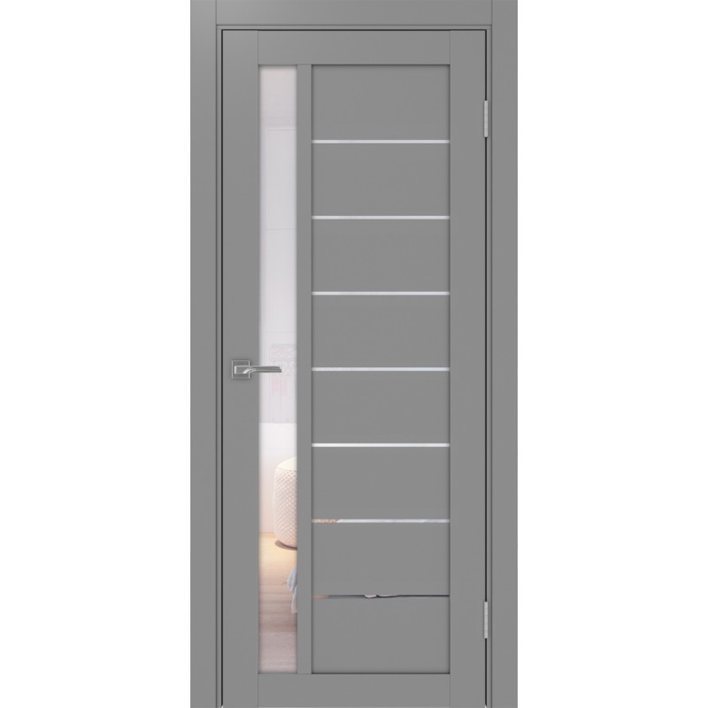 Межкомнатная дверь Турин 554.21, цвет серый, заполнение Прозрачное, размер 200*80 см.