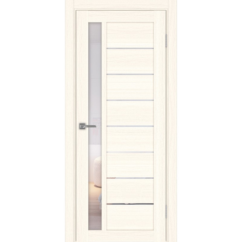 Межкомнатная дверь Турин 554.21, цвет ясень светлый, заполнение Прозрачное, размер 200*80 см.