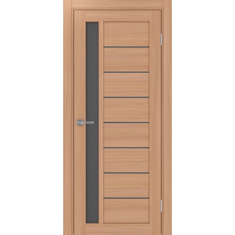 Межкомнатная дверь Турин 554.21, цвет ясень тёмный, заполнение Графит матовое, размер 200*80 см.