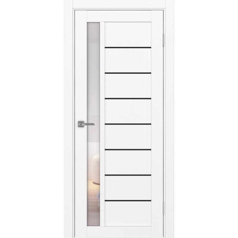 Межкомнатная дверь Турин 554.21 АПП молдинг SB, цвет белый снежный, заполнение Прозрачное, размер 200*80 см.