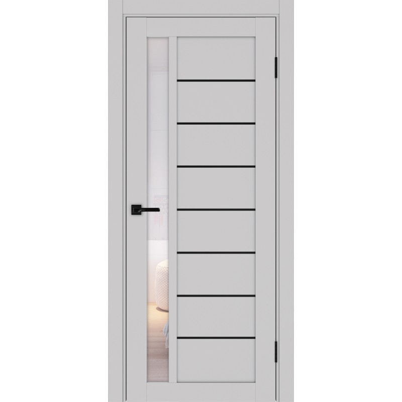 Межкомнатная дверь Турин 554.21 АПП молдинг SB, цвет пепельный, заполнение Прозрачное, размер 200*80 см.