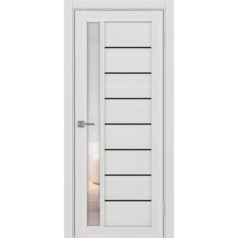 Межкомнатная дверь Турин 554.21 АПП молдинг SB, цвет ясень серебристый, заполнение Прозрачное, размер 200*80 см.