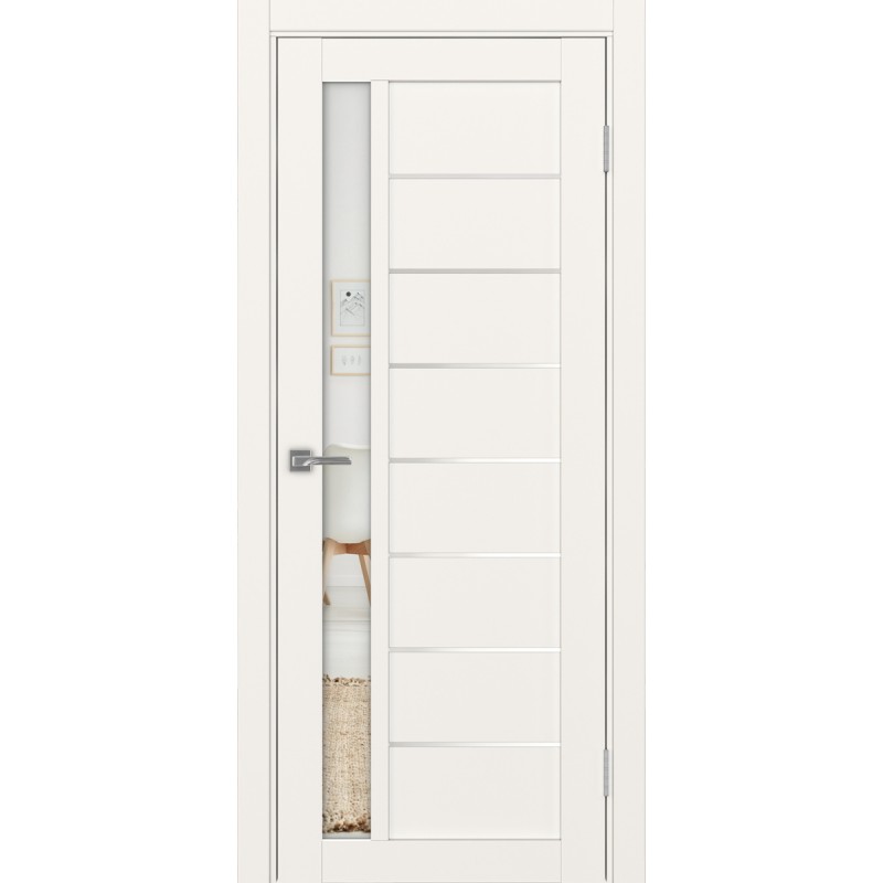 Межкомнатная дверь Турин 554.21 АПП молдинг SC, цвет, бежевый, заполнение Зеркало, размер 200*80 см.