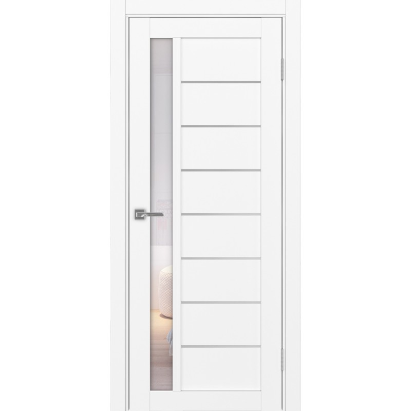 Межкомнатная дверь Турин 554.21 АПП молдинг SC, цвет белый снежный, заполнение Прозрачное, размер 200*80 см.